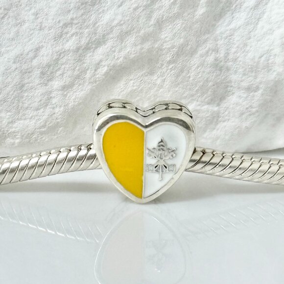 Pandora Jewelry - Pandora Vatican Flag S925 Silver Heart Bead Charm